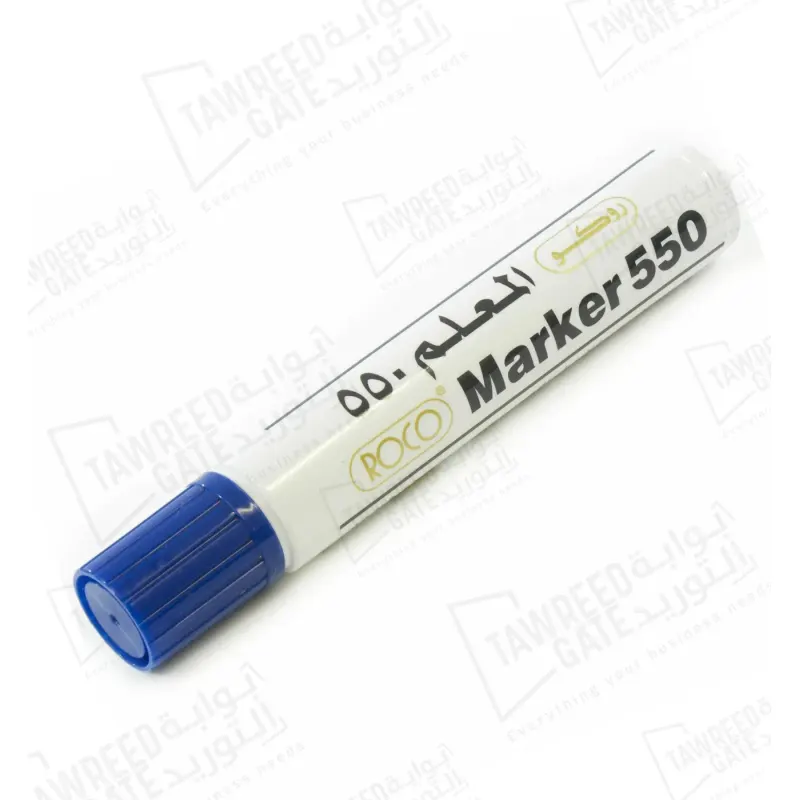 روكو 550 قلم ماركر ثابت 8-12 مم رأس مشطوف (RQ-29062) أزرق (الباكيت 12 قطعة)
