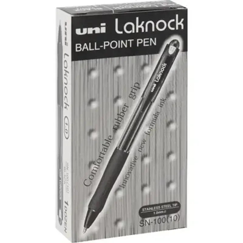 قلم حبر جل UNI-BALL Laknock SN 100 - مقاس 0.7 مم - لون أسود (عبوة تحتوي على 12 قلماً)
