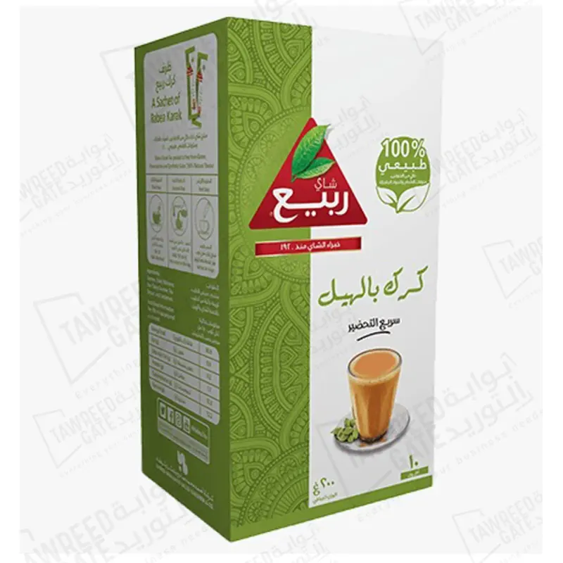 ربيع شاي كرك بالهيل 10 كيس 20 جرام (كرتونة ١٢ باكيت)