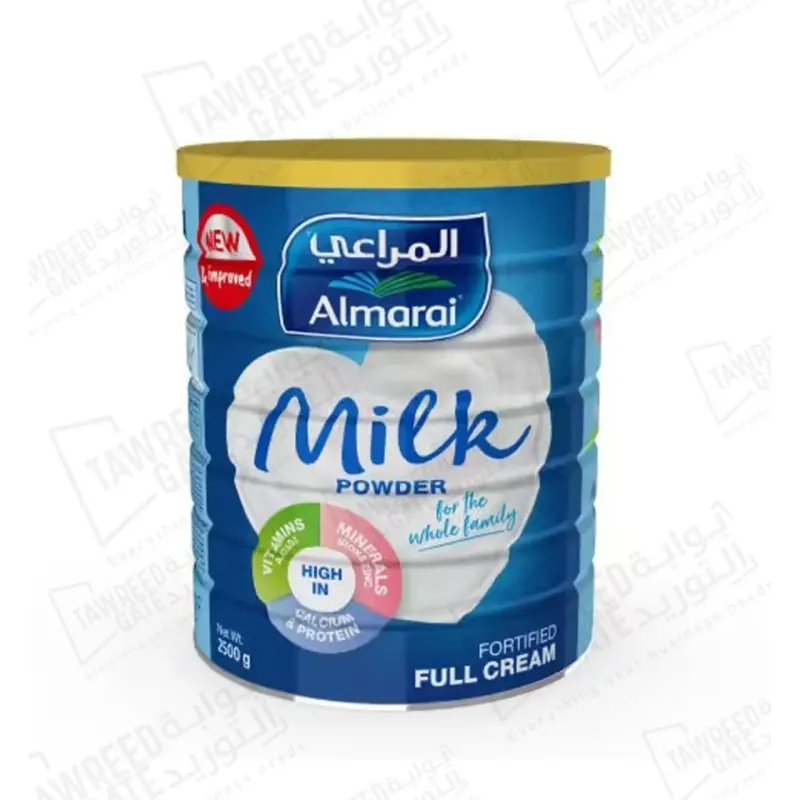 المراعي حليب مدعم مجفف كامل الدسم 2.5 كجم / عبوة (كرتونة 6 عبوة)